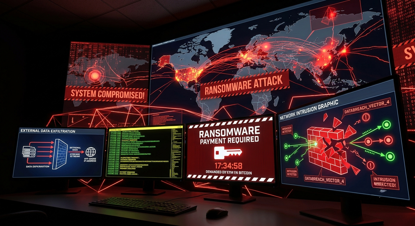 Cybersecurity threats in 2026 targeting businesses through ransomware and advanced cyberattacks