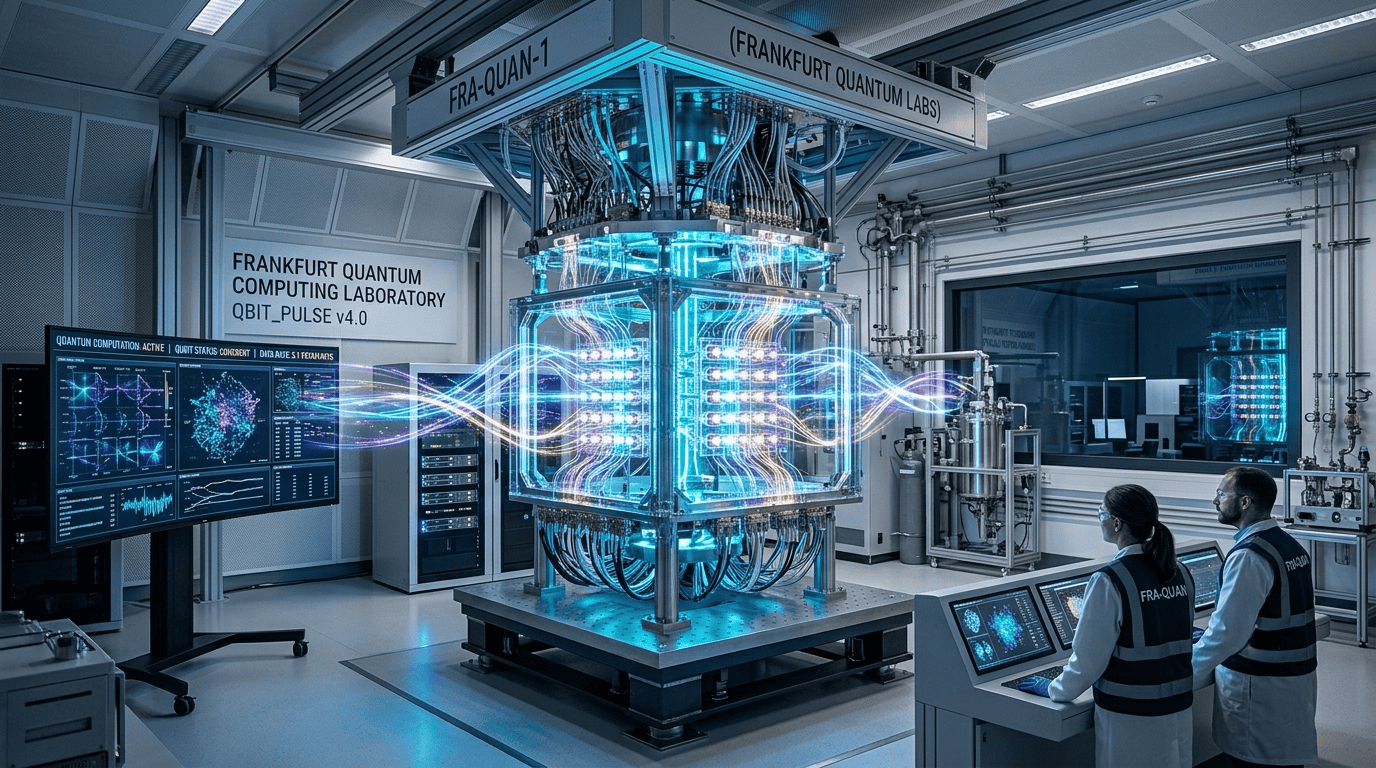 Quantum computing technology using advanced qubits and futuristic processors in 2026