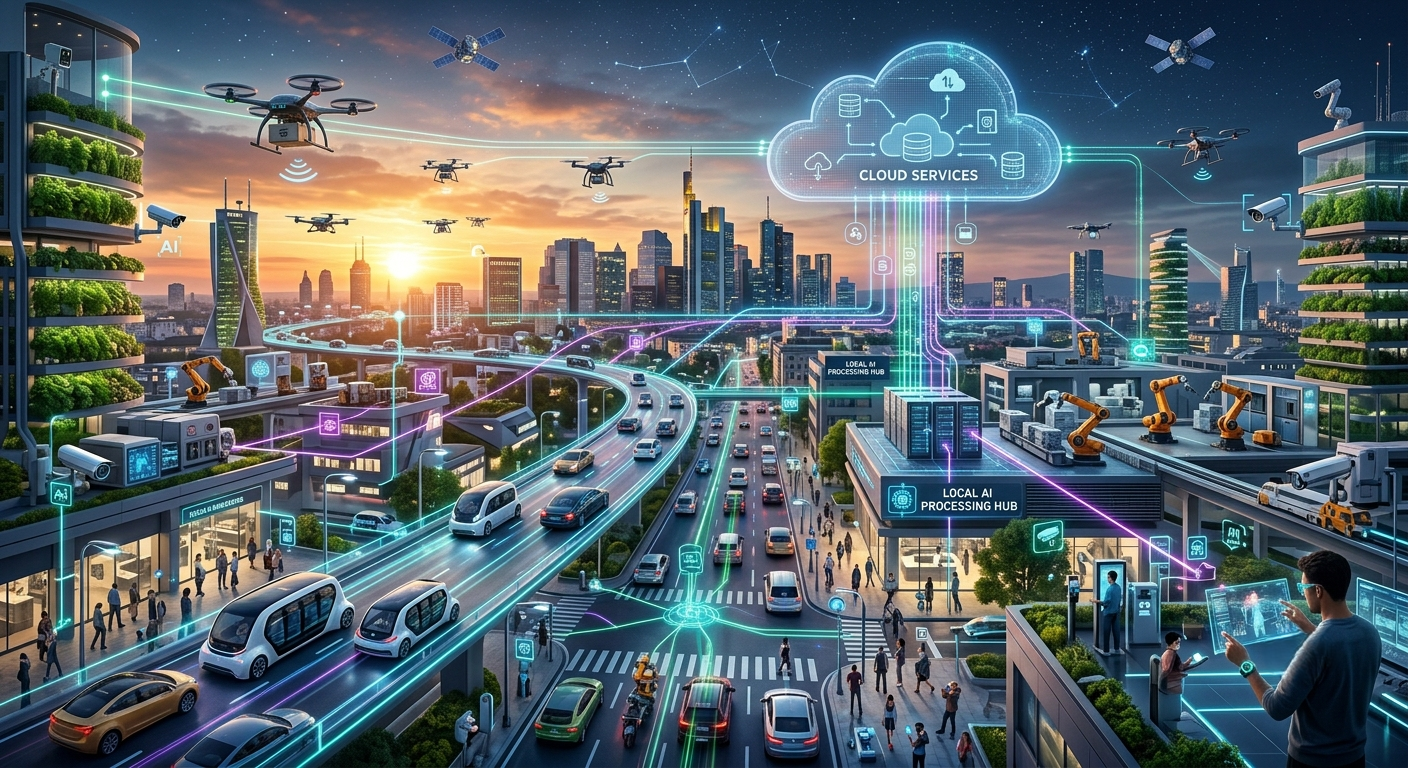 Edge AI processing artificial intelligence directly on connected smart devices